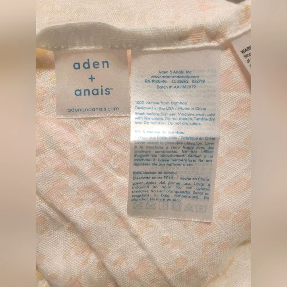 Aden + Anais Bamboo Blanket Swaddle Girls Baby Blanket Pink Gold Neutral Newborn